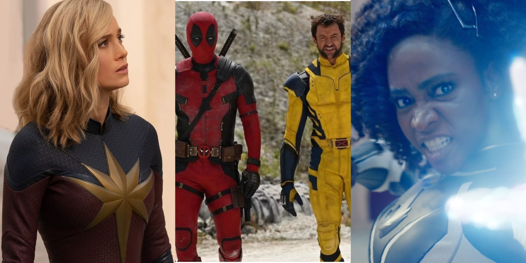 Captain Marvel, Deadpool, Wolverine, and Monica Rambeau
