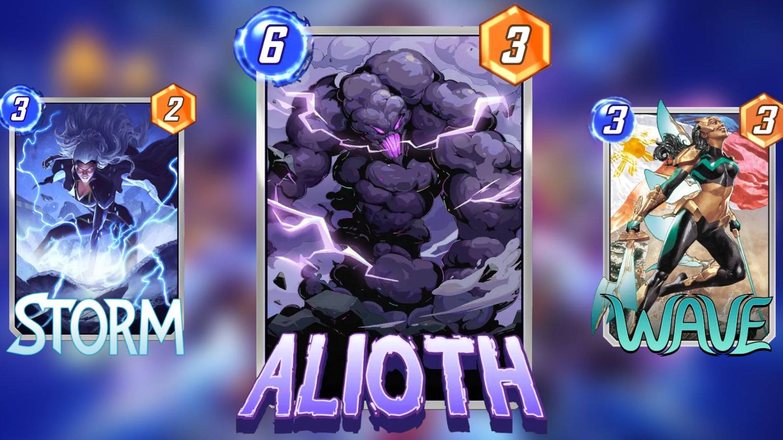 alioth, storm, and wave cards in marvel snap.