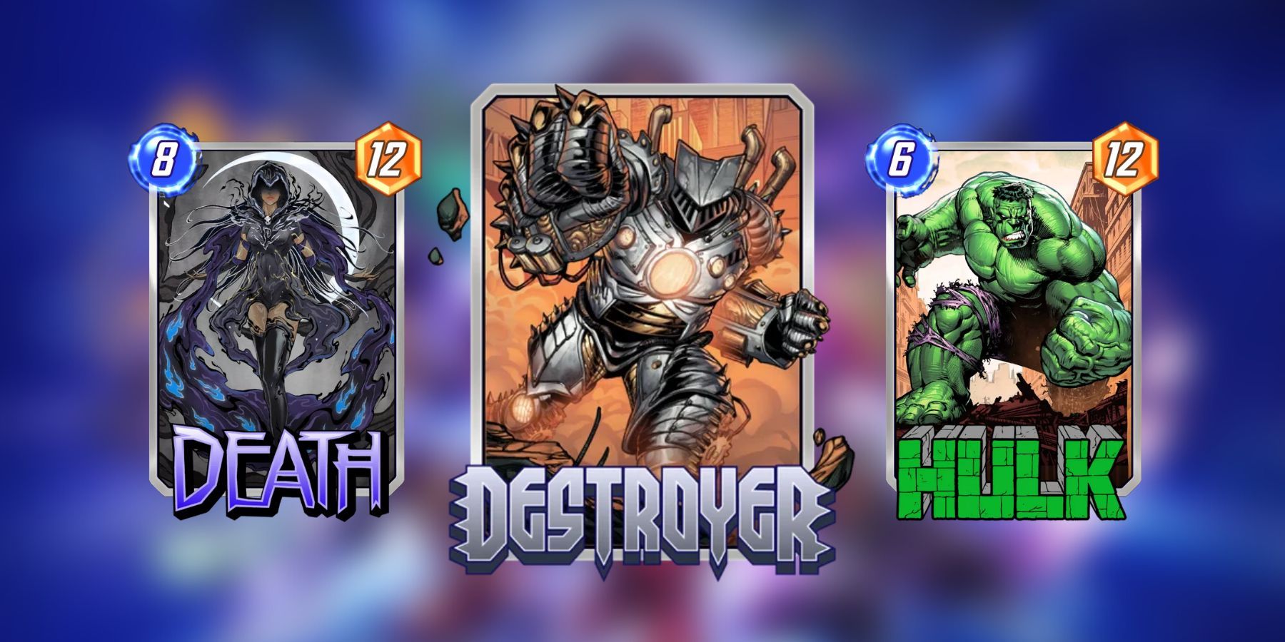 destroyer, death, and hulk cards in marvel snap.