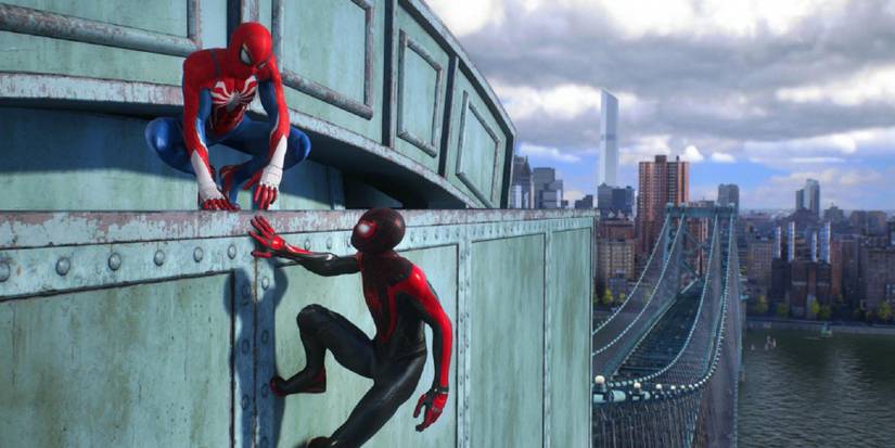 Miles and Peter Parks hanging out on a bridge