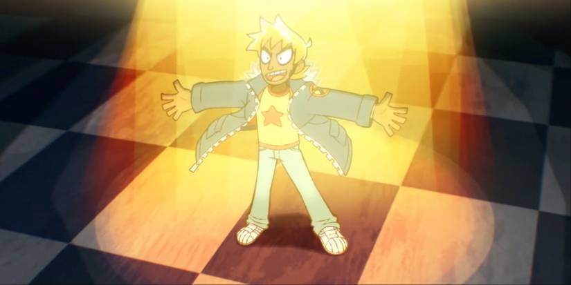 Matthew Patel Playing Scott on stage in Scott Pilgrim Takes Off