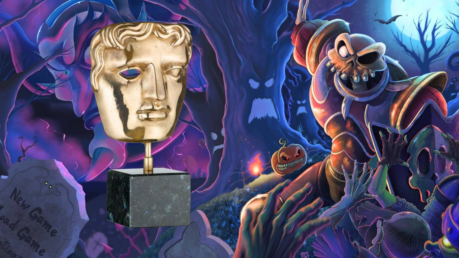 A MediEvil Character with the BAFTA Award