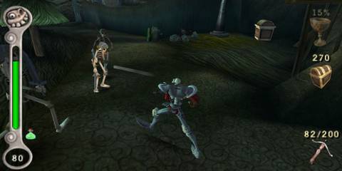 Gameplay screenshot from Medievil Resurrection 