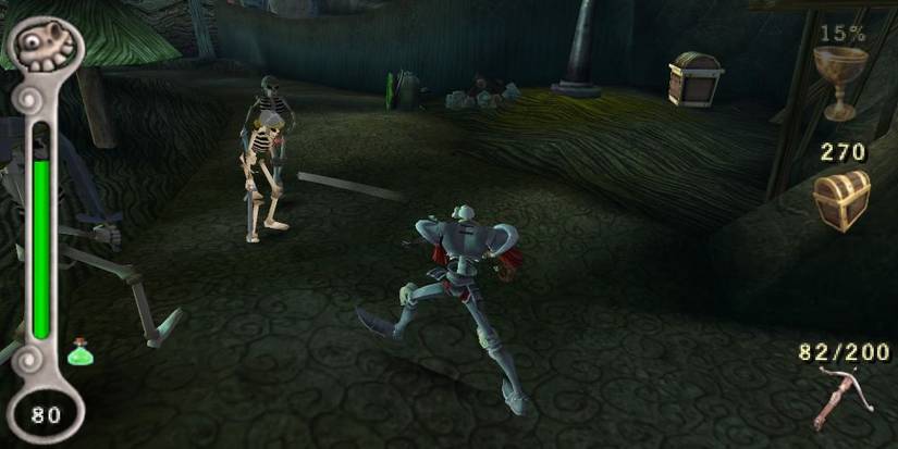 Gameplay screenshot from Medievil Resurrection 
