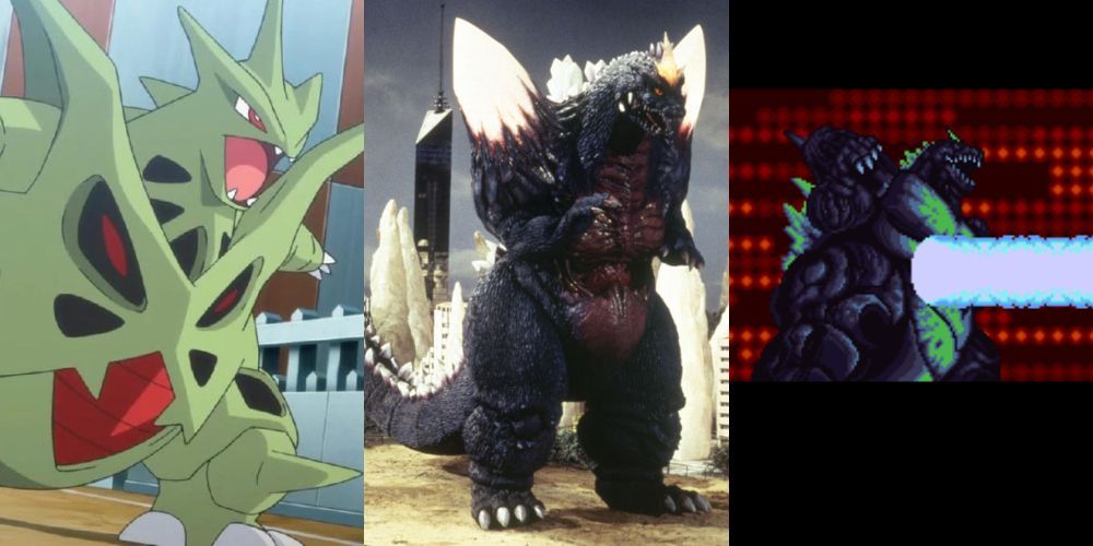 Comparison between Mega Tyranitar, and the Kaiju SpaceGodzilla & Super Godzilla