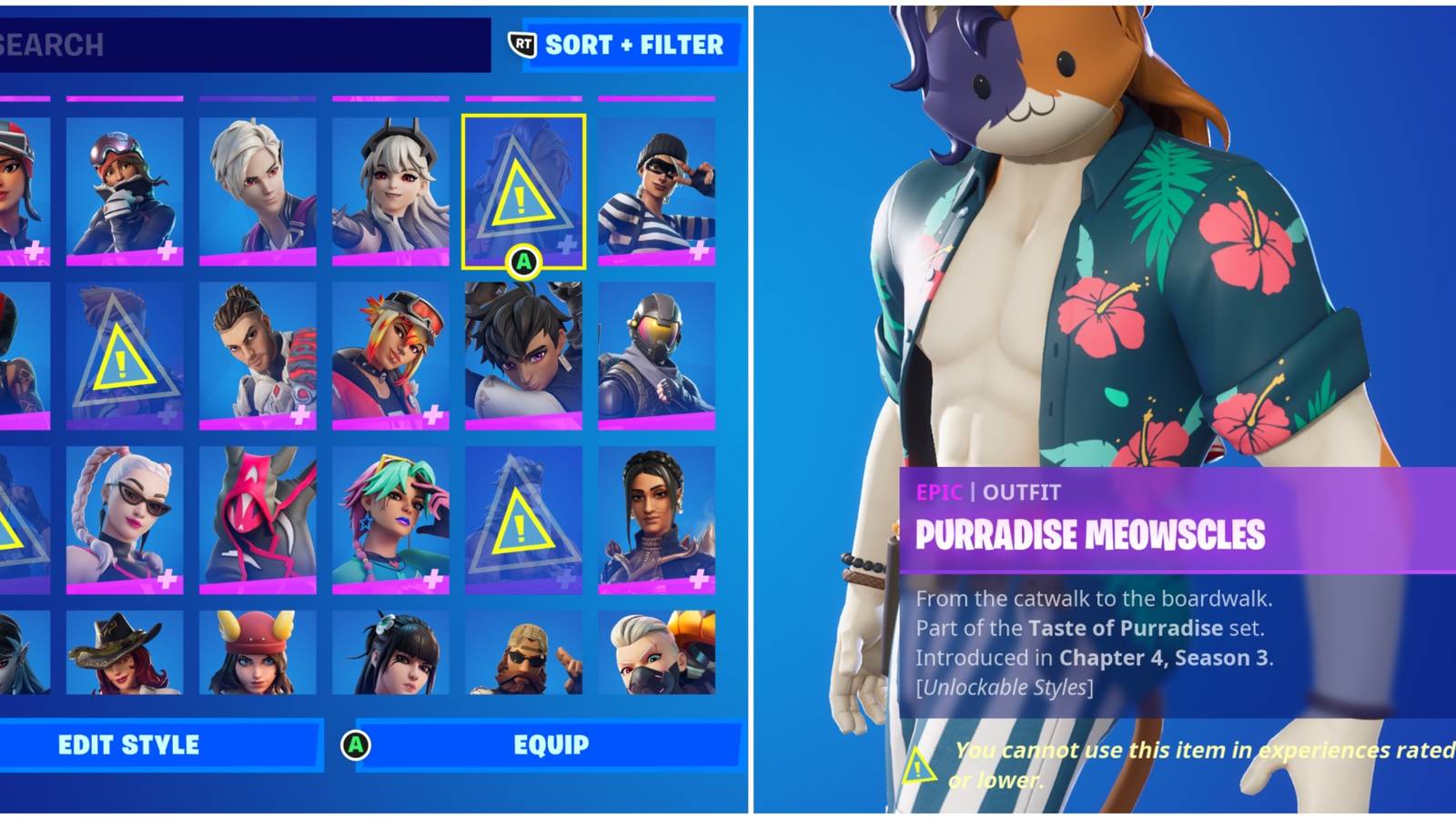 fortnite pegi 7 skin restriction
