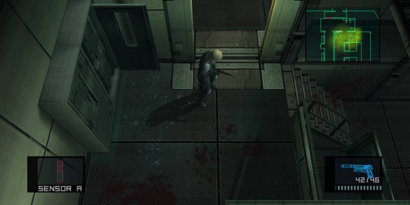 Raiden standing in Strut B by Bomb hidden by door