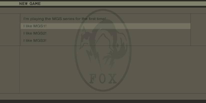 Metal Gear Solid 3 picking which game you like