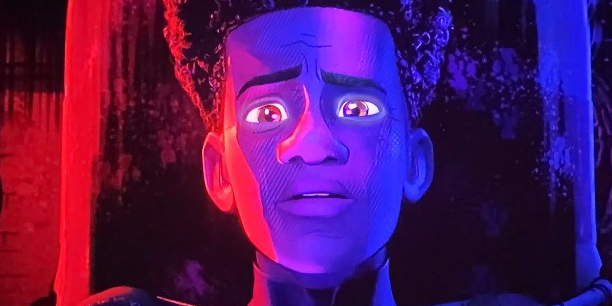 Miles looking shocked at the end of Spider-Man Across the Spider-Verse
