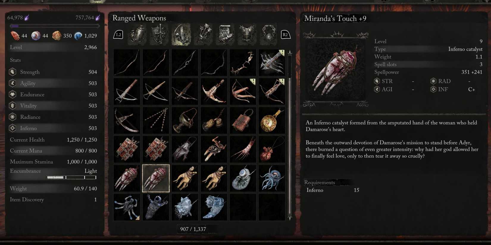 Miranda's Touch Information in Lords of the Fallen