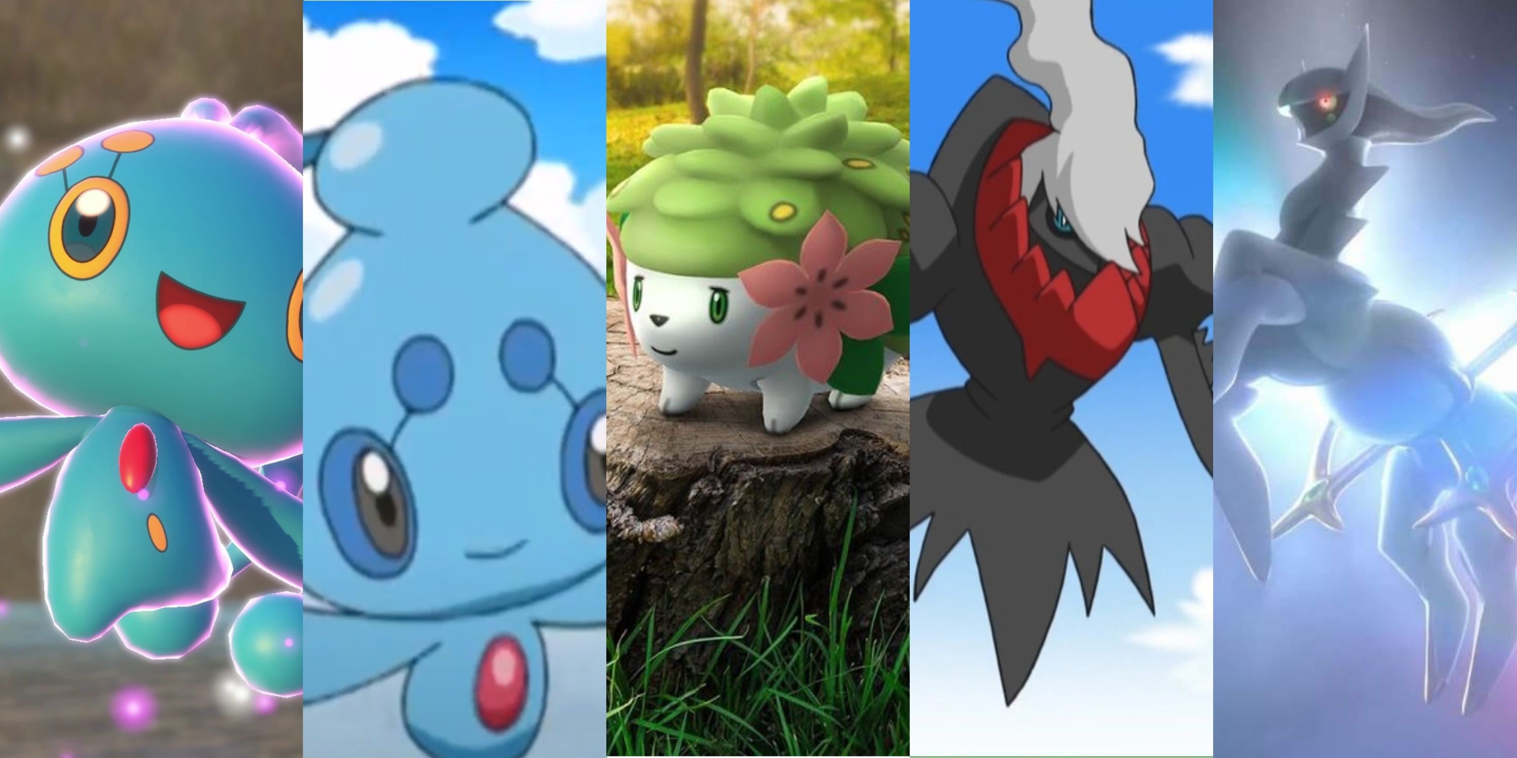 Manaphy, Phione, Shaymin, Darkrai, and Arceus