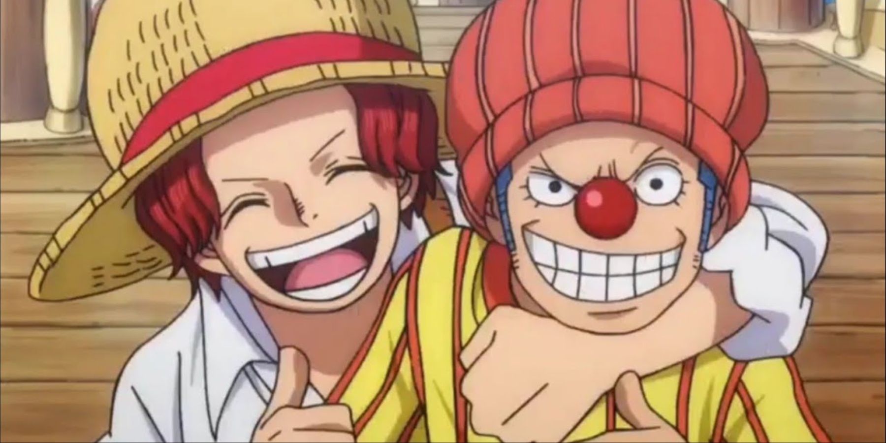 Young Shanks y Buggy como aprendices de Roger en One Piece