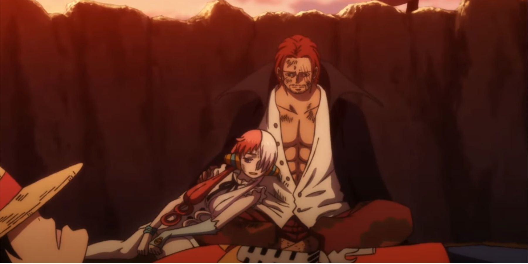 Shanks Comforting Uta In One Piece Film: Red