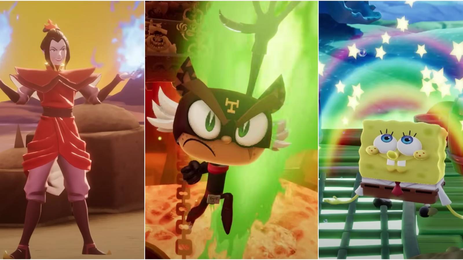 Azula, El Tigre, Spongebob in Nickelodeon All Star Brawl 2