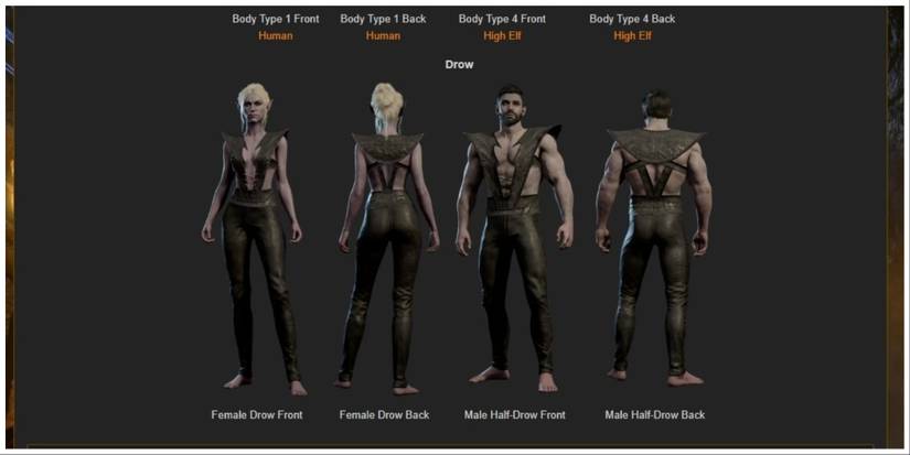 Drows wearing the drow outfits in Baldur's Gate 3