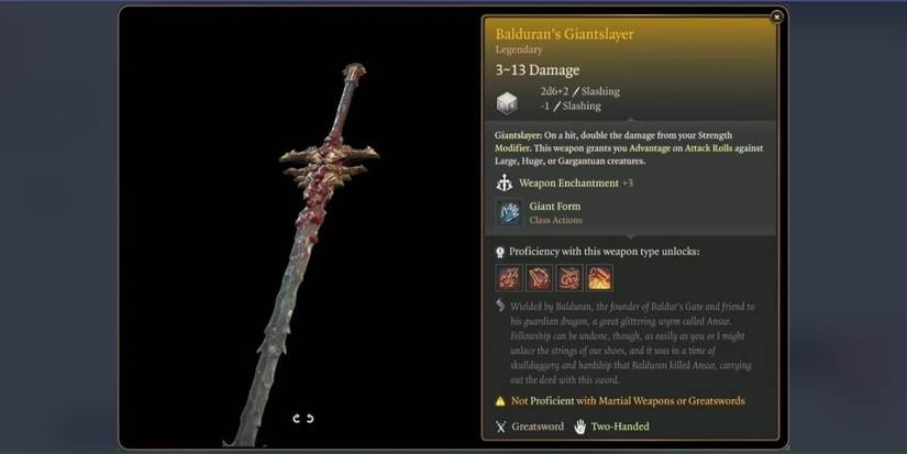 Balduran Giant Slayer with statistics