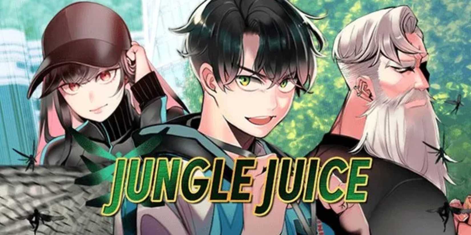 three characters in the jungle juice manhwa cover