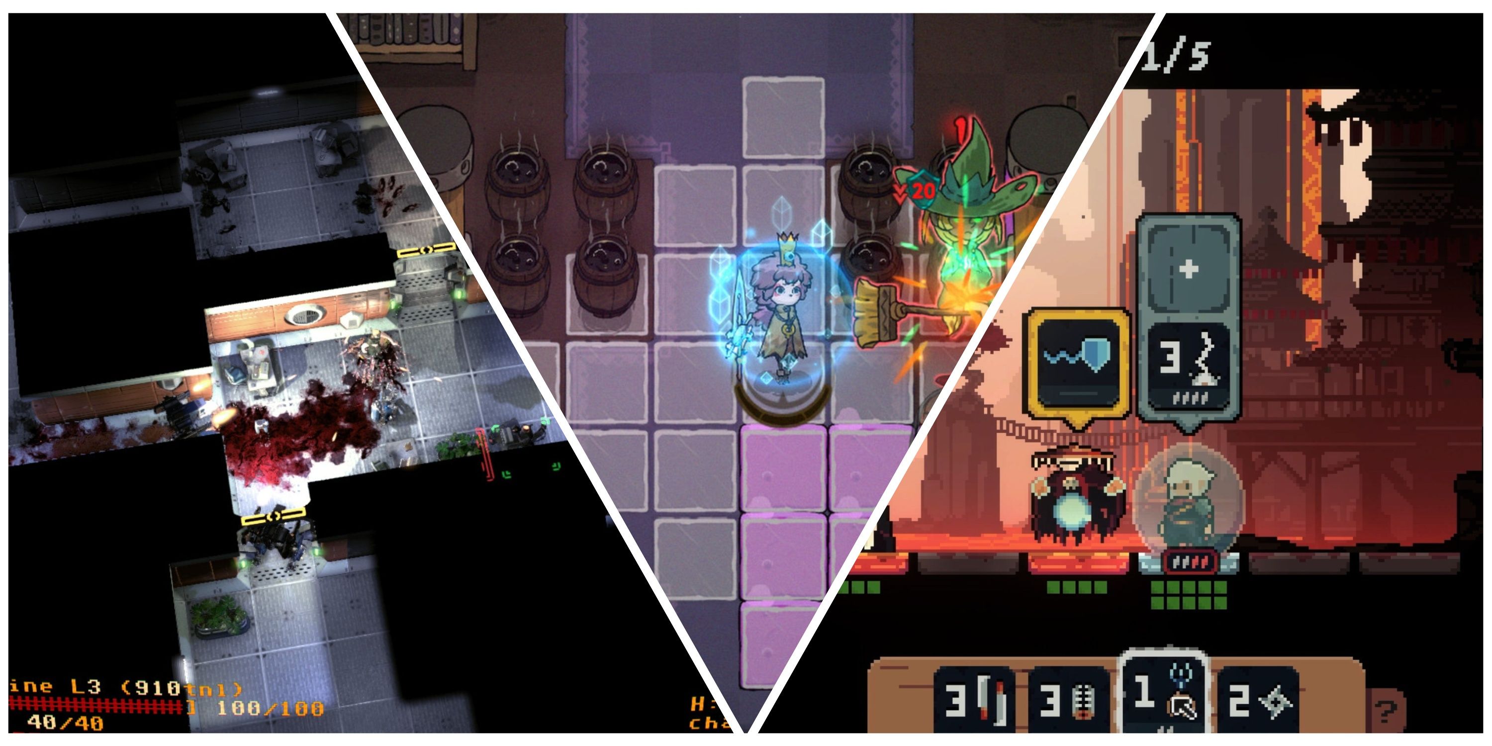 Best Turn-Based Roguelikes (Featured Image) - Jupiter Hell + Crown Trick + Shogun Showdown