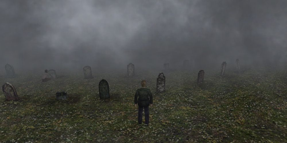 Standing in a graveyard