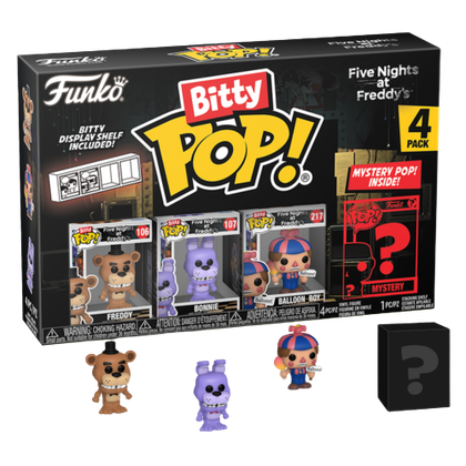 Bitty Pop Five Nights At Freddy's Set, 4 pack, series three.