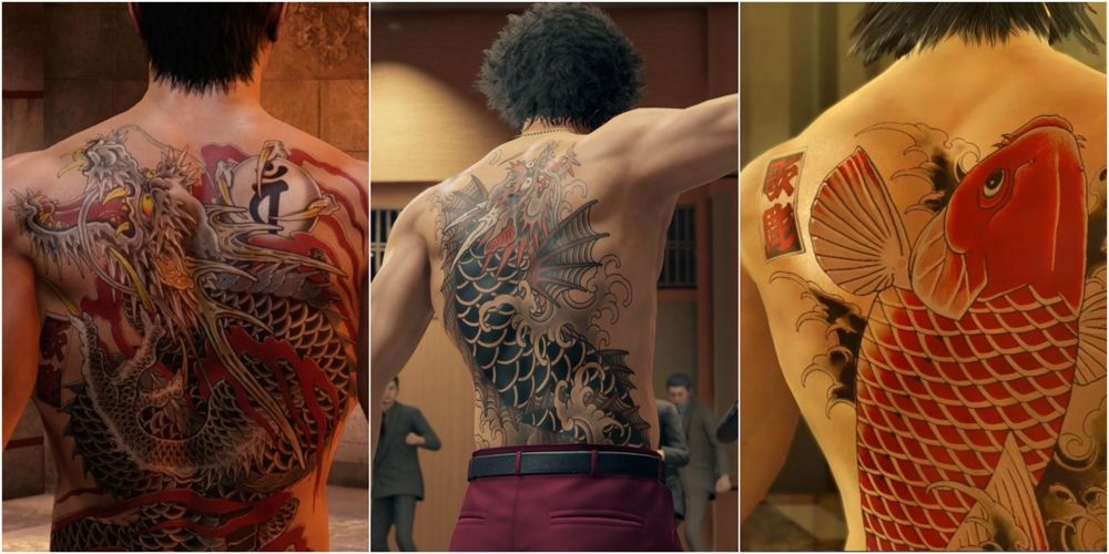 Kiryu, Ichiban, and Akira tattoos