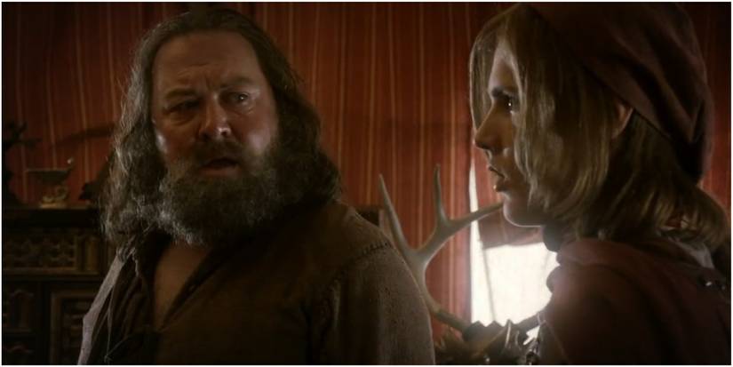Robert Baratheon and Lancel Lannister in Game of Thrones.