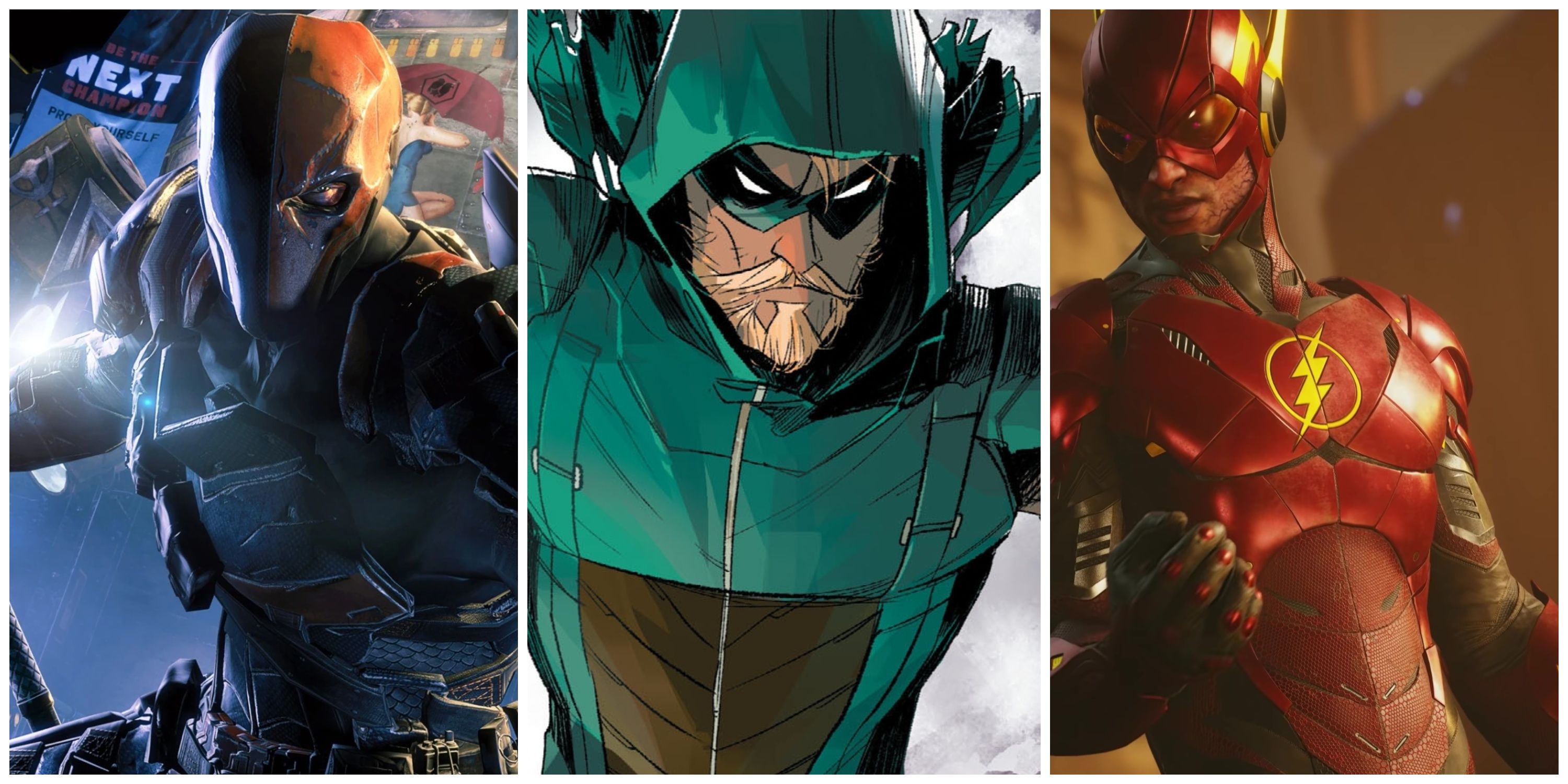 deathstroke, green arrow and the flash