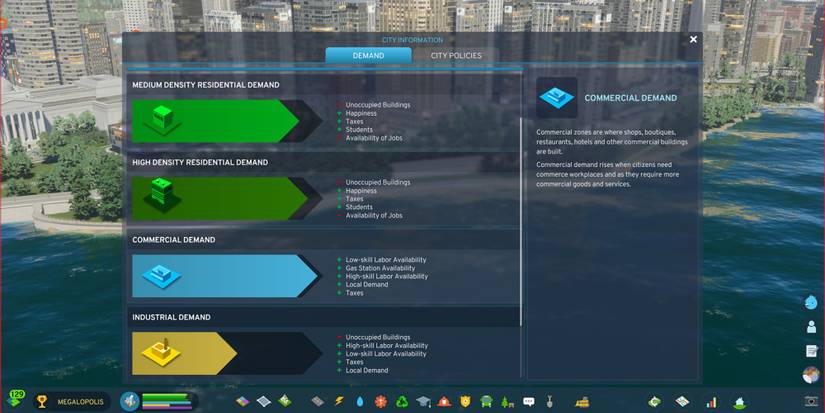 Information Tab on Cities: Skylines 2