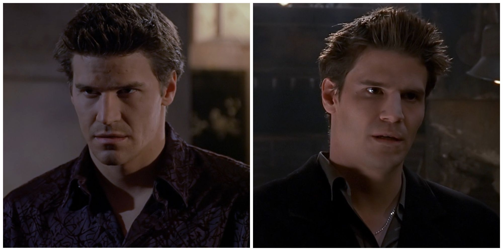 Split-image showing Angel in Buffy the Vampire Slayer.