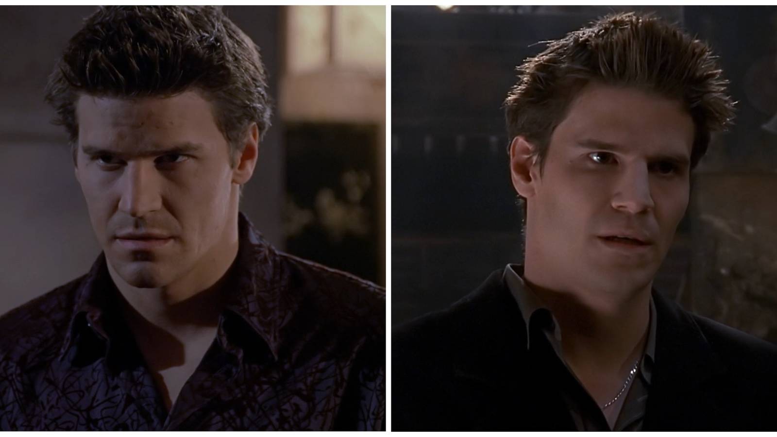 Split-image showing Angel in Buffy the Vampire Slayer.