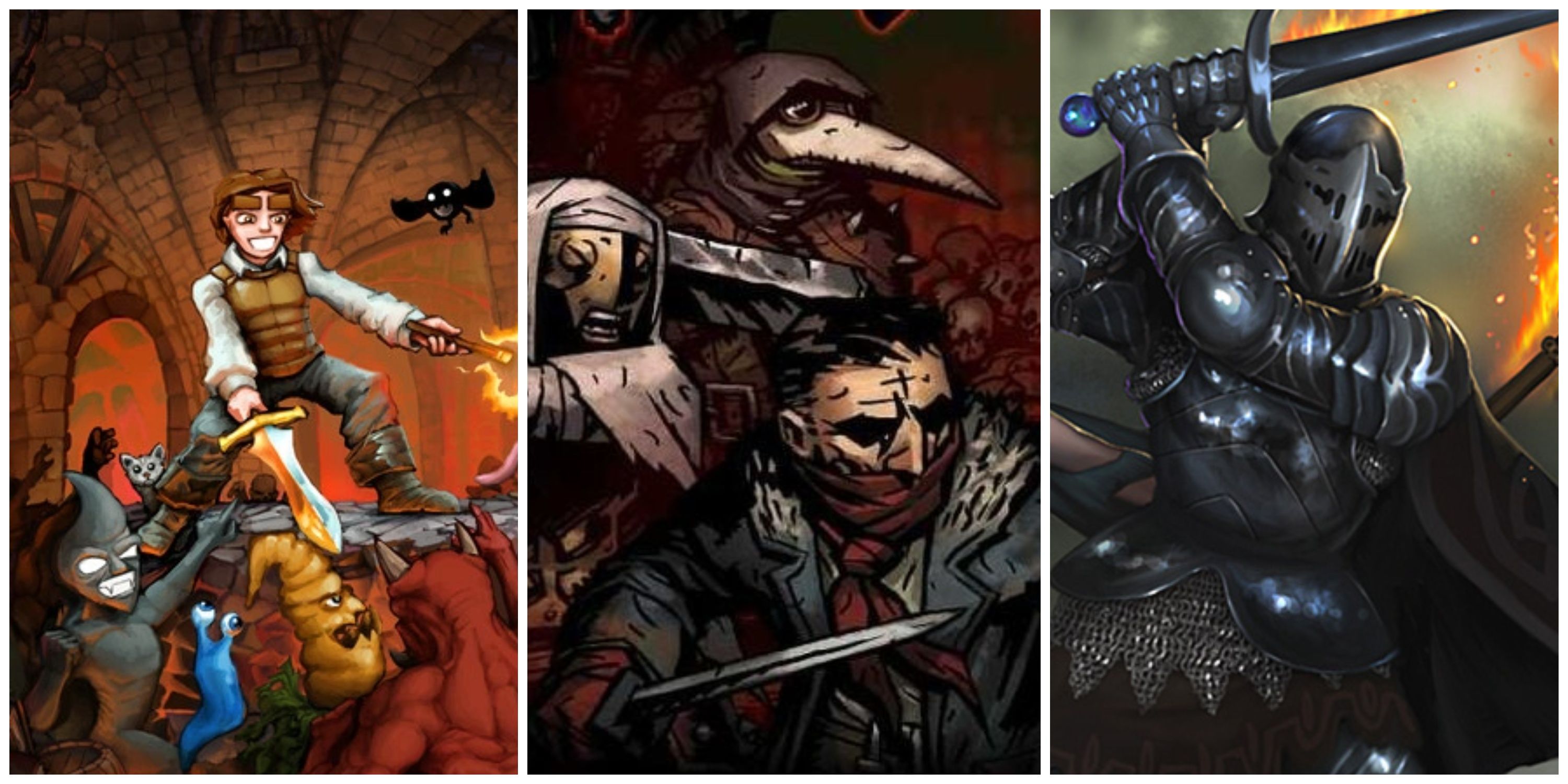 Best Fantasy Roguelikes (Featured Image) - Dungeons Of Dredmor + Darkest Dungeon + Tales Of Maj'Eyal