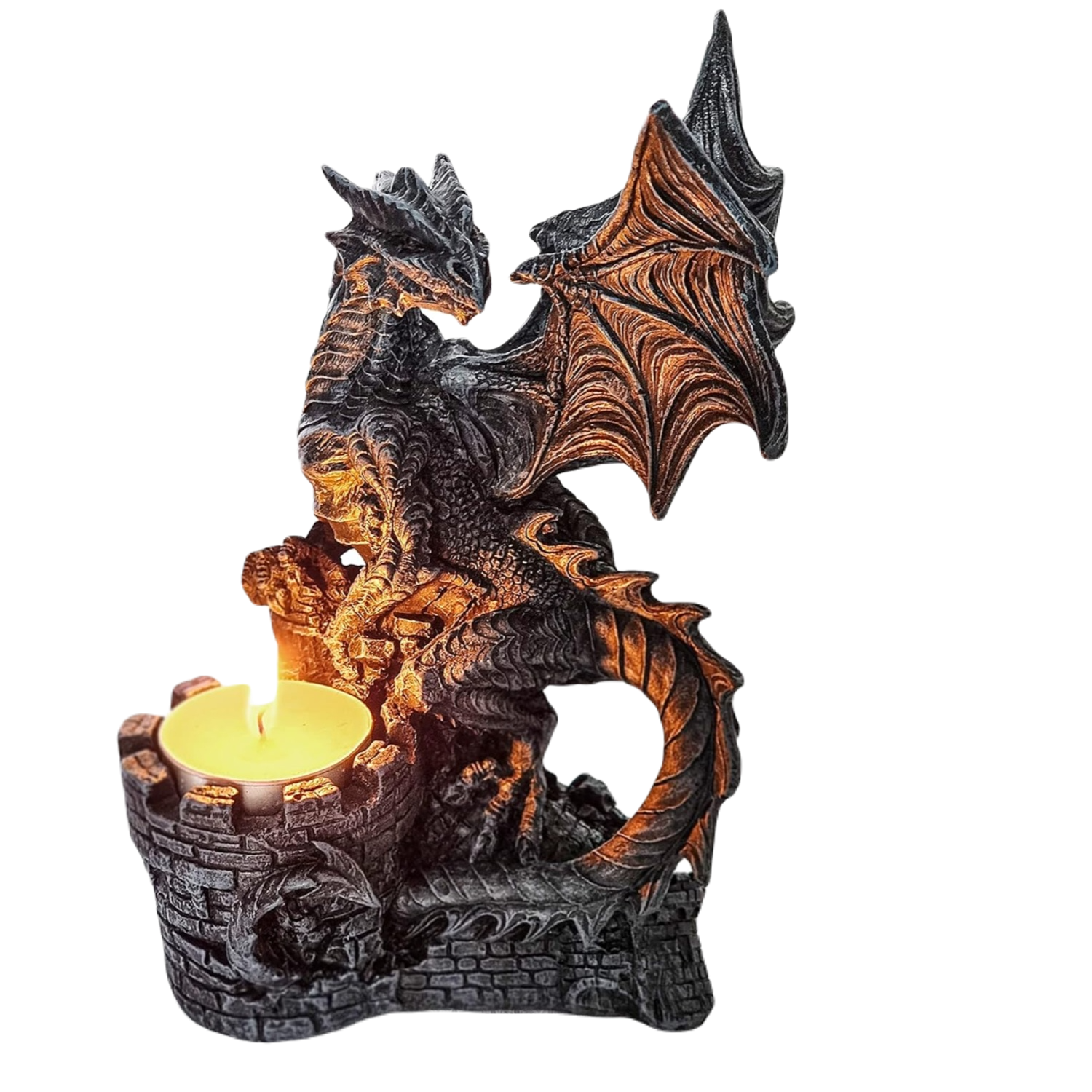 Dragon Statue with Tea Light Candle Holder