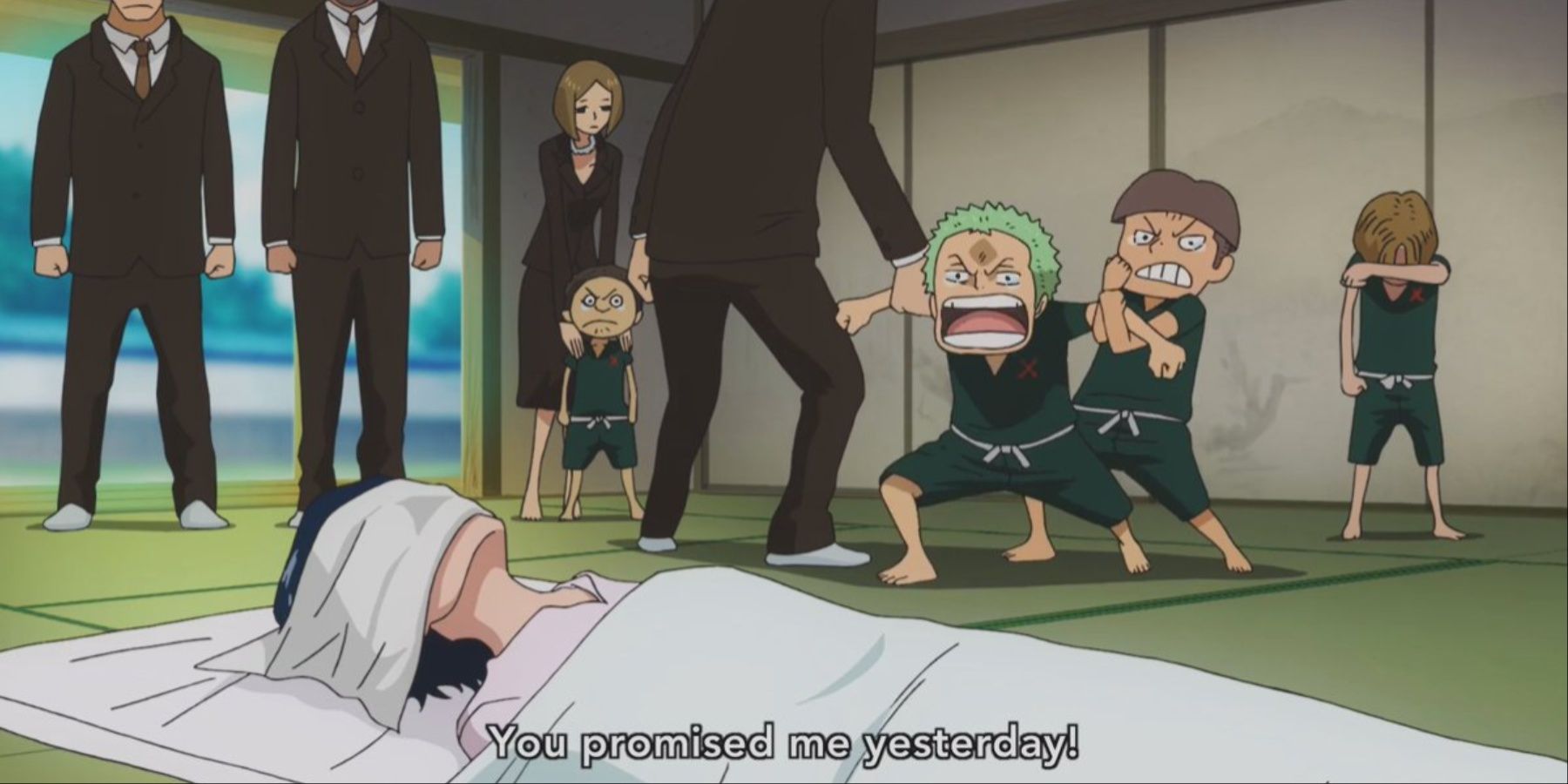 Young Zoro Upset At Kuina's funeral in One Piece