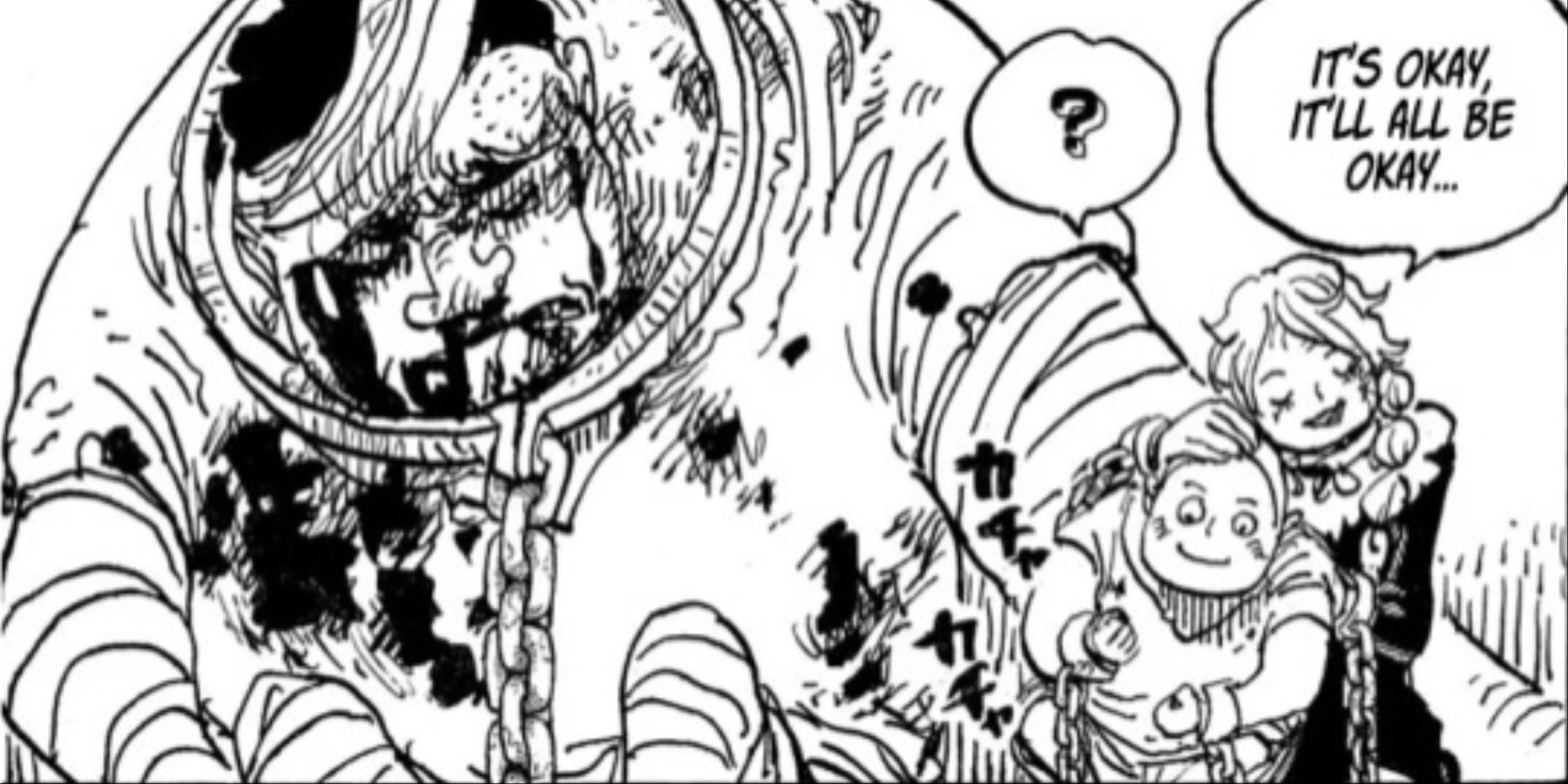 Young Kuma and his family as slaves in the One Piece manga
