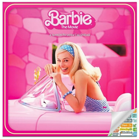 Barbie The Movie 2024 Calendar featuring Margo Robbie's Barbie.