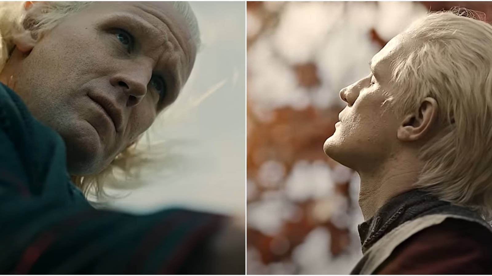 Split image of Daemon Targaryen in House of the Dragon.