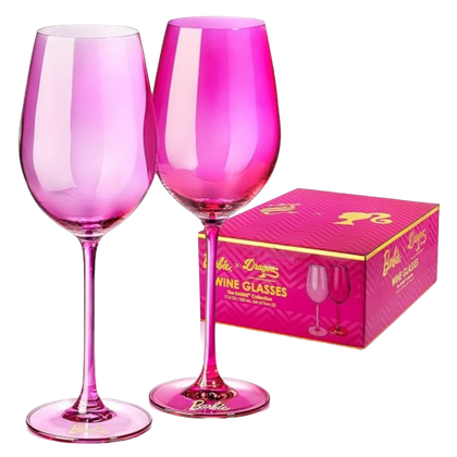 Barbie Wine Glasses by Dragon Glassware.