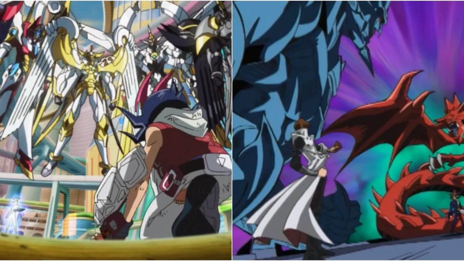 Yuya and Kaiba dueling 