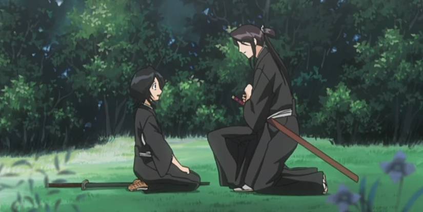 Miyako and Rukia in a conversation in the Bleach anime