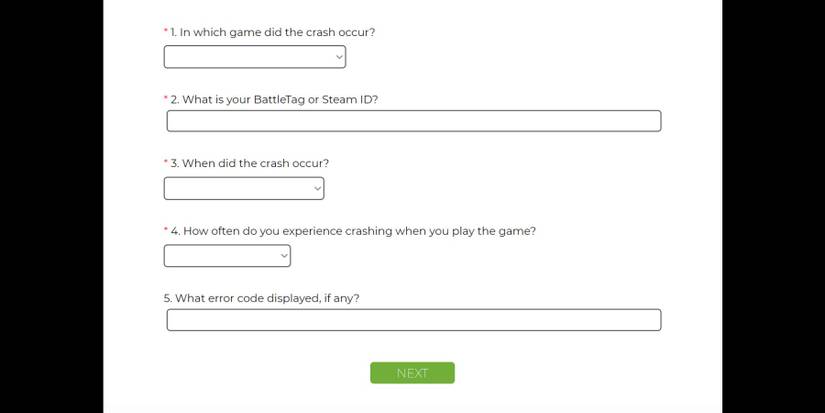 the mw3 crash report form.