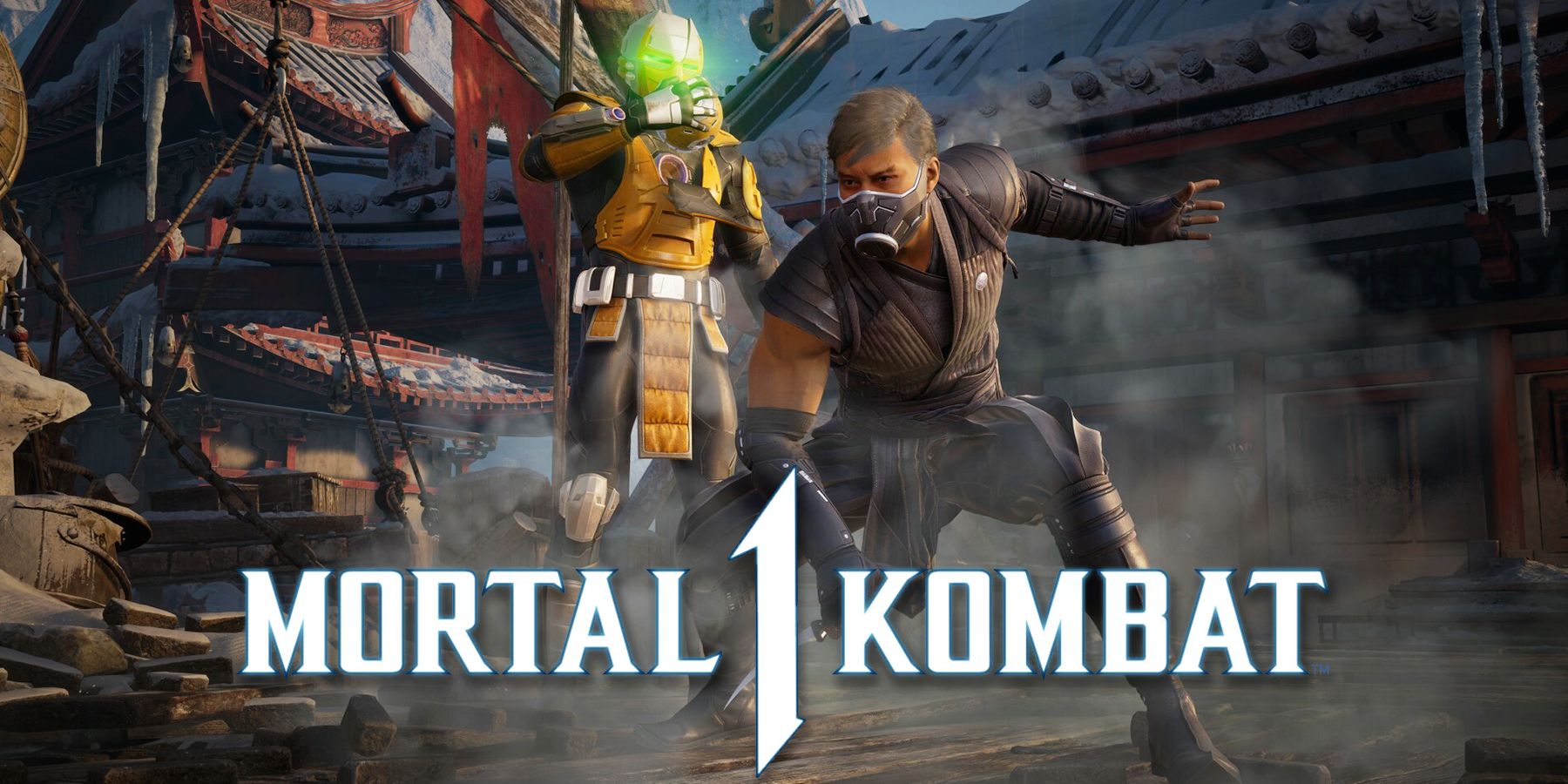 Mortal Kombat 1 Smoke and Kameo Cyrax pair behind game logo