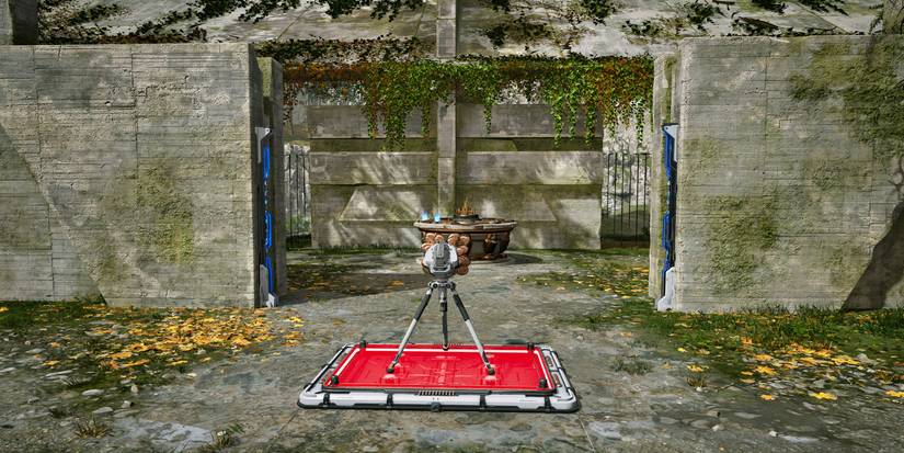 Pressed pressure plate opening gate to the end of a level