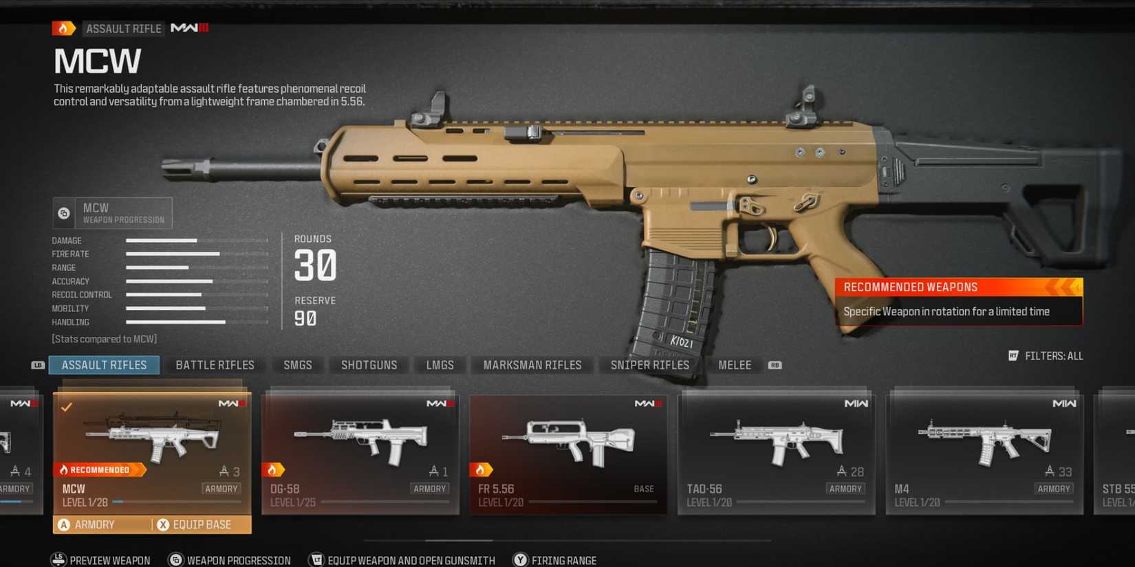 mcw weapon in modern warfare 3 and warzone.