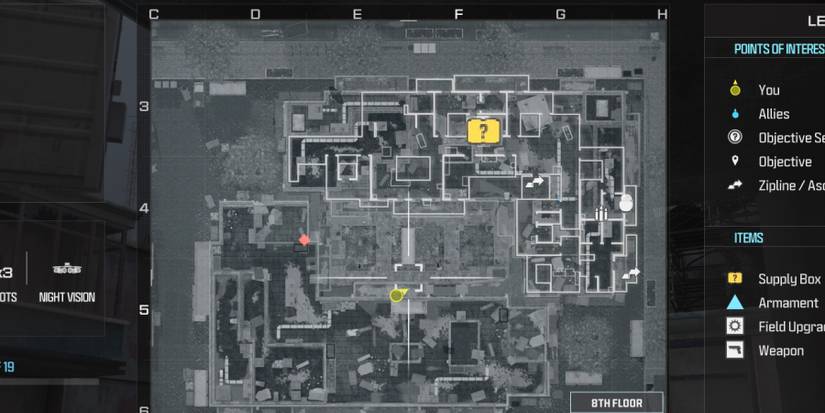 mw3 - highrise supply crates - 8th floor map