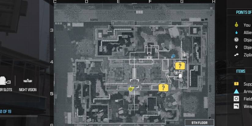 mw3 - highrise supply crates - 9th floor map