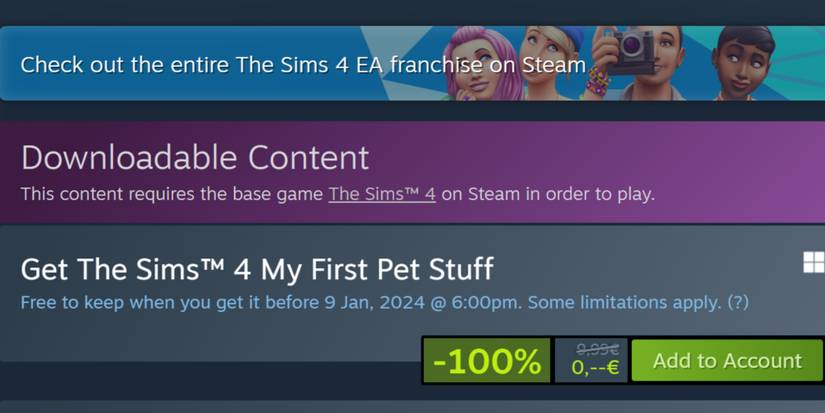 getting the my first pet stuff on steam