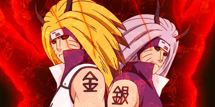 Naruto Kinkaku Ginkaku cloaked in nine tailed chakra