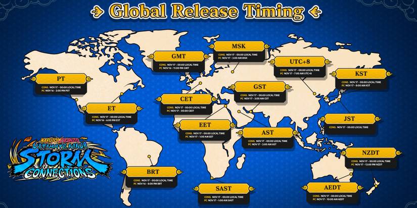 naruto x boruto ultimate ninja storm connections global release times