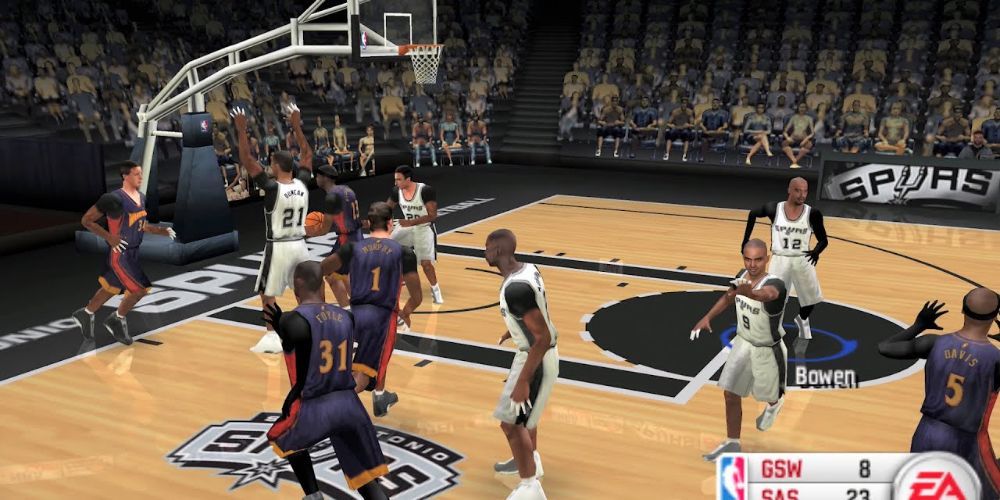 Captura de pantalla del juego de NBA Live 06 
