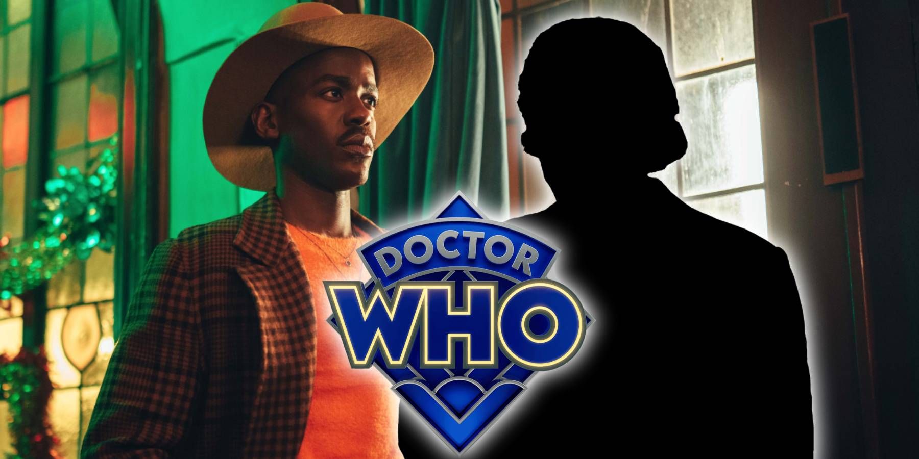 Ncuti Gatwa as the Fifteenth (15th) Doctor in Doctor Who with a silhouette